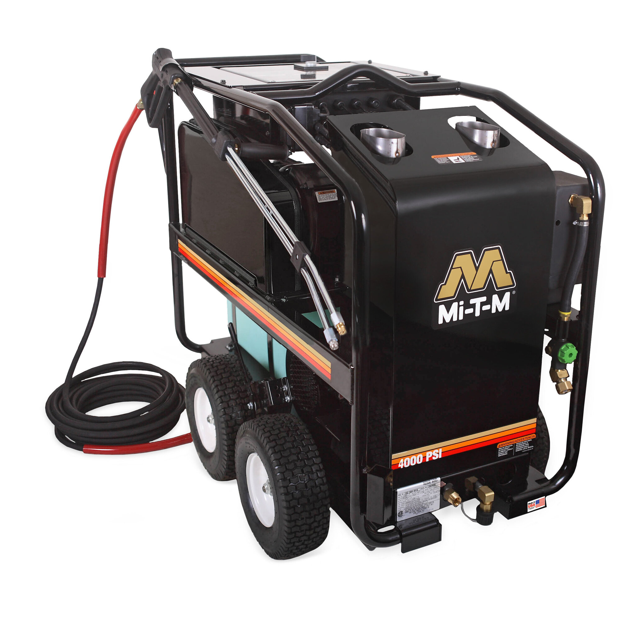 Mi-T-M HSE Series Portable Electric Pressure Washer —4000 PSI, 3.5 GPM, Diesel Burner, Belt Drive, Hot Water, Model# HSE-4004-0M10